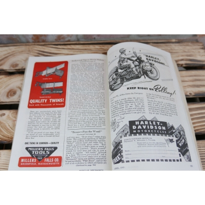 Orginalna Reklama Harleya Davidsona WLA. Magazyn USA 1945