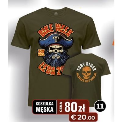 Bike Week Łeba 2024 Koszulka Męska Zielona