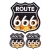 Route 666 Naklejka Zestaw Płomienie