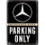 Mercedes Parking Only Metalowa Pocztówka