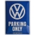 VW Parking Only Garbus Bulik Tablica Szyld 30x40 Volkswagen