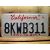 California Tablica Rejestracyjna USA Szyld Rejestracja 8KWB311