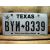 Texas Tablica Rejestracyjna USA BYM 8339