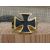 Krzyż Maltański Sygnet Motocyklowy Stal 316L Czarno Złoty Błyskawice