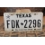 Texas Tablica Rejestracyjna USA FDK2296