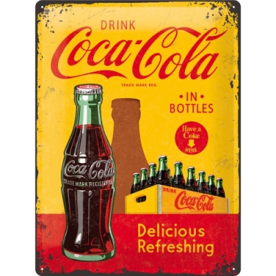 Szyld tablica Coca Cola Butelki Skrzynka 30x40cm