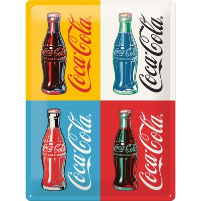 Coca Cola Pop Art 4 butelki Szyld tablica 30x40cm Specjalna Edycja