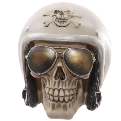 Czaszka Motocyklista w Okularach Biker Kask Skull