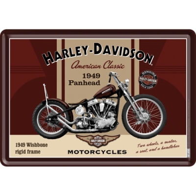 Harley Davidson Panhead WLA  tablica pocztówka