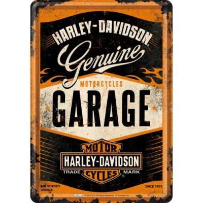 Harley Davidson Garage WLA - Pocztówka Metalowa