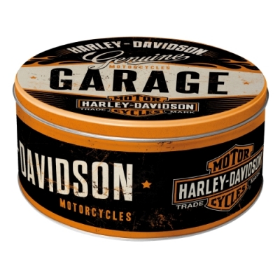 Puszka Metalowa Harley Davidson WLA Stare Logo Okragła
