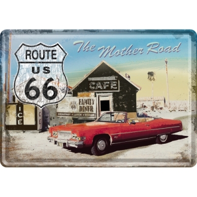Route 66 USA CAR- Pocztówka Metalowa