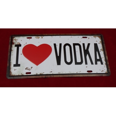 I Love Vodka Tablica Szyld wódka Rejestracja USA