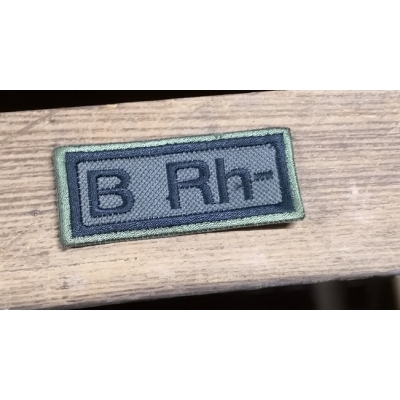 Grupa krwi B Rh-  zielona wojskowa naszywka patch krew krwiodawstwo honorowe
