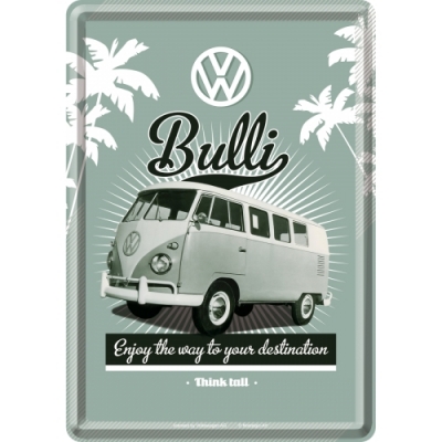 VW Retro Bulli Bulik Ogórek - metalowa pocztówka tablica szyld