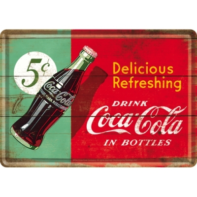 Coca Cola butelka - metalowa pocztówka tablica szyld
