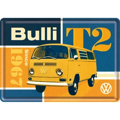 Volkswagen T2 Ogórek Bulli- metalowa pocztówka tablica szyld