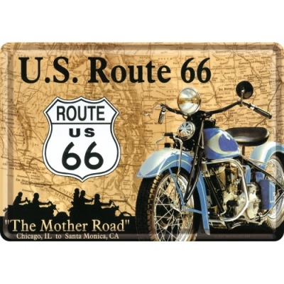 Route 66 Harley- metalowa pocztówka tablica szyld