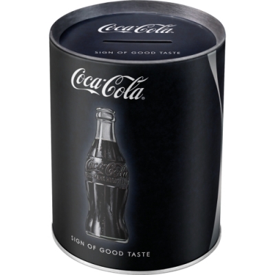 Coca Cola Czarna Butelka Skarbonka metalowa