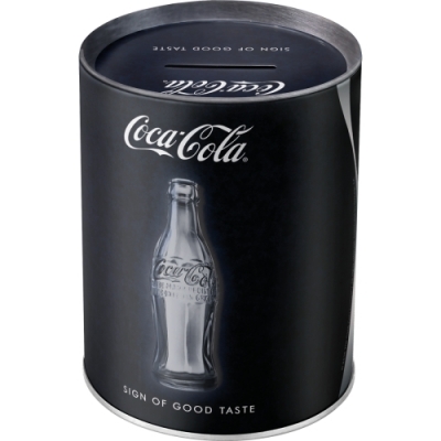 Coca Cola Czarna Butelka Skarbonka metalowa